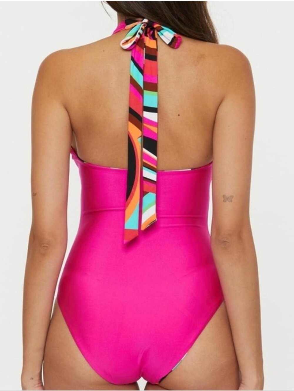 Trina Turk Reversible One Piece Swimsuit Multi-Color Swirl Pattern New Size 10 - Picture 12 of 14